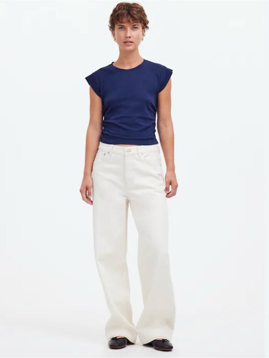 Madewell Tops - Madewell Side-Cinch Muscle Tee Navy